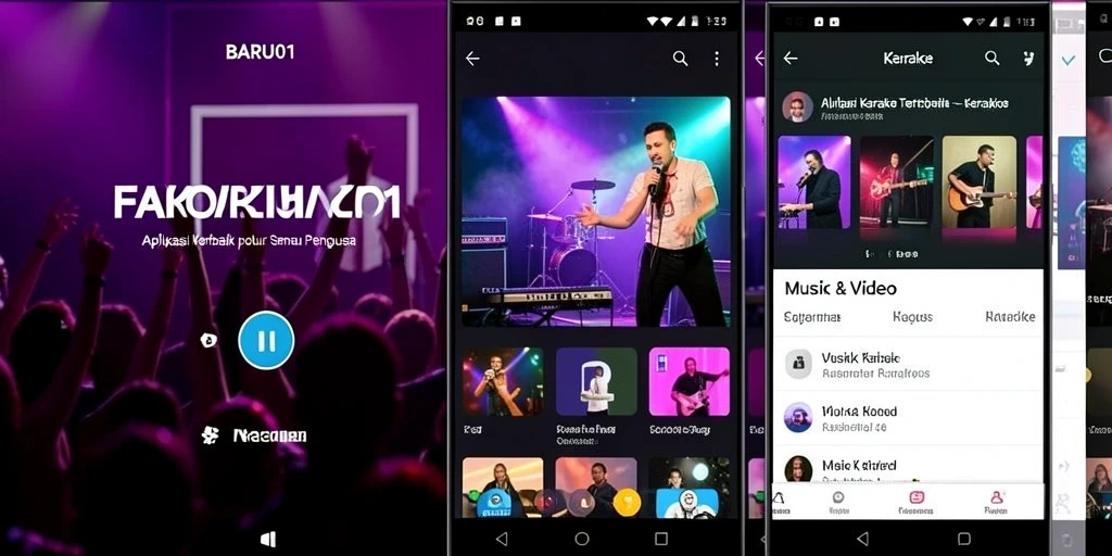 Tampilan antarmuka aplikasi BARU01 yang mudah digunakan untuk karaoke.