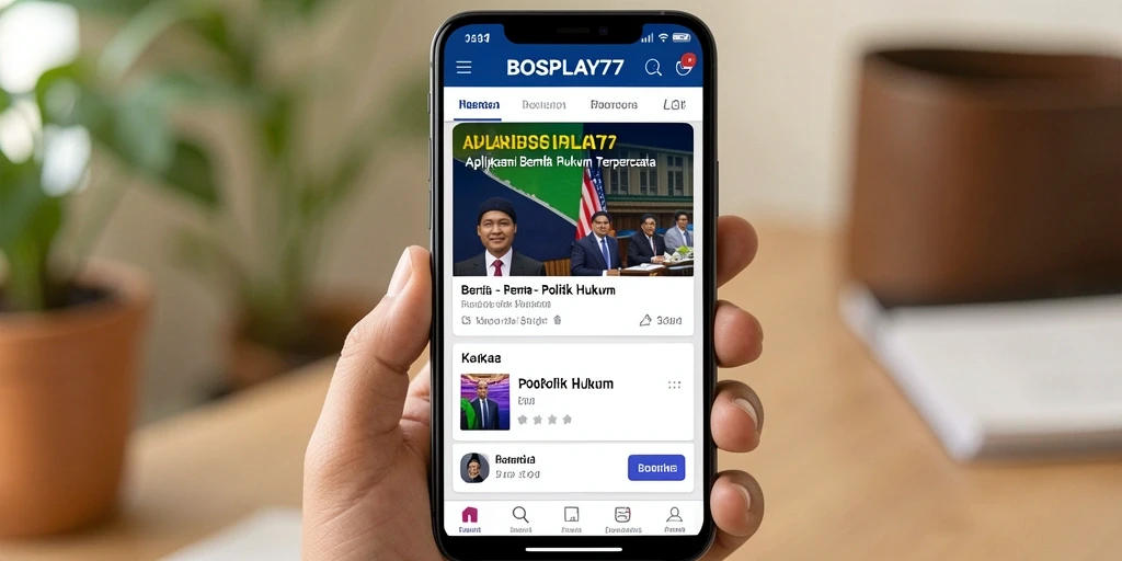 Tampilan antarmuka aplikasi BOSPLAY77 yang sederhana dan informatif.