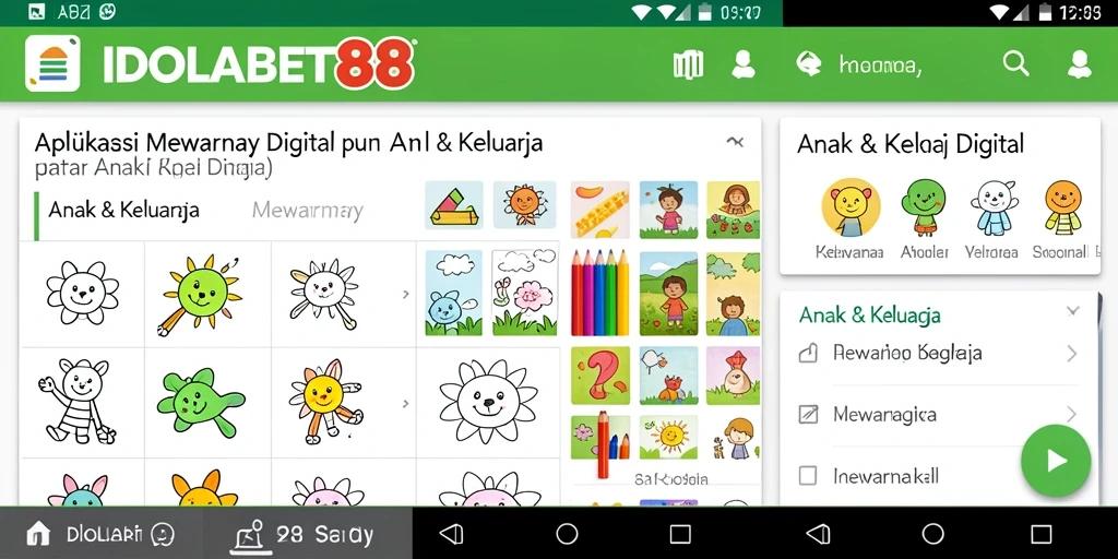 Tampilan antarmuka aplikasi IDOLABET88 untuk Mewarnai Digital.