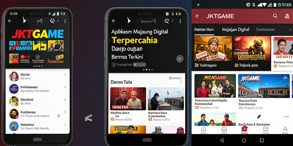 Antarmuka aplikasi JKTGAME menampilkan berita terbaru secara modern.