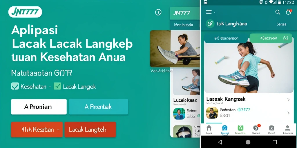 Antarmuka utama JNT777 menampilkan fitur lacak langkah dengan data statistik.