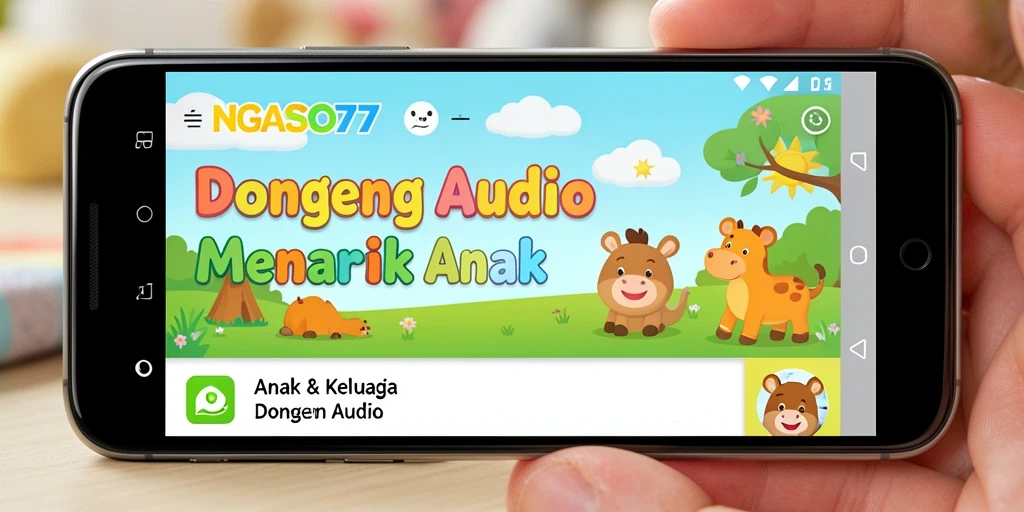 Tampilan antarmuka NGASO77 yang interaktif dan menarik untuk anak-anak.