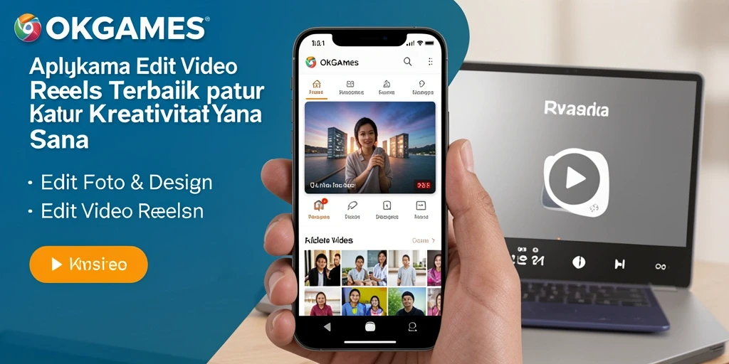 Antarmuka OKGAMES yang menarik untuk Edit Video Reels.