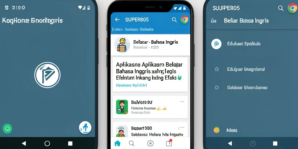 Tampilan antarmuka aplikasi Belajar Bahasa Inggris yang modern dan mudah digunakan.