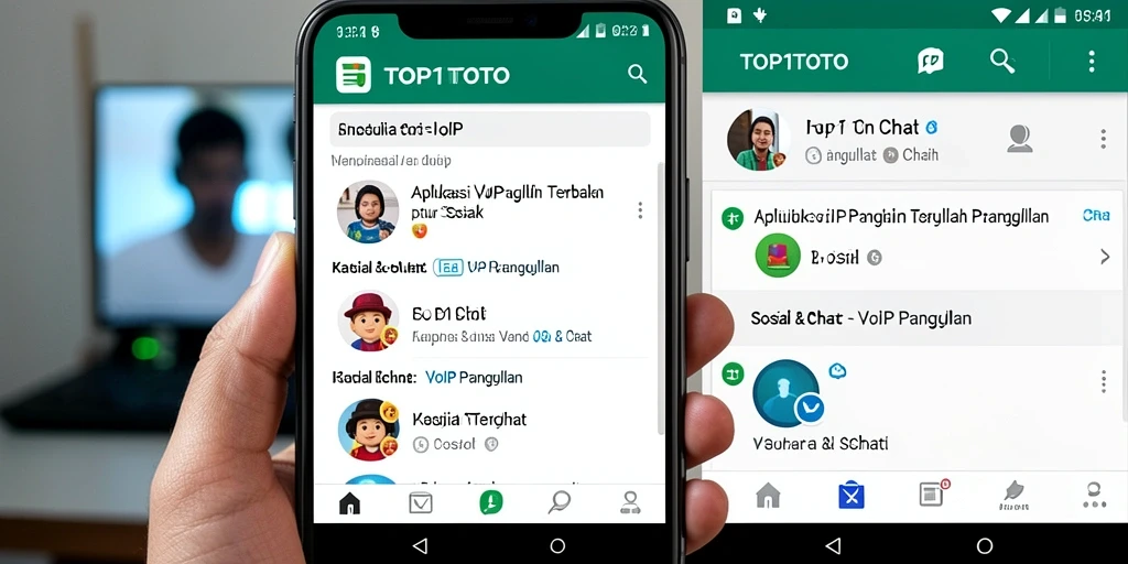 Antarmuka aplikasi TOP1TOTO untuk VoIP Panggilan yang menarik.