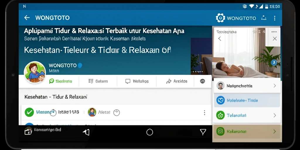 Antarmuka WONGTOTO yang intuitif dan fitur relaksasi yang lengkap.