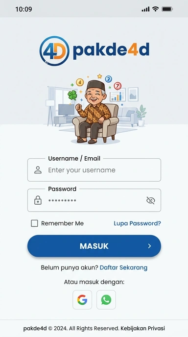 Masuk Akun pakde4d untuk Pengguna Android
